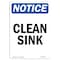 Signmission Safety Sign, OSHA Notice, 10" Height, Rigid Plastic, Clean Sink Sign, Portrait OS-NS-P-710-V-10628 - alternate 1